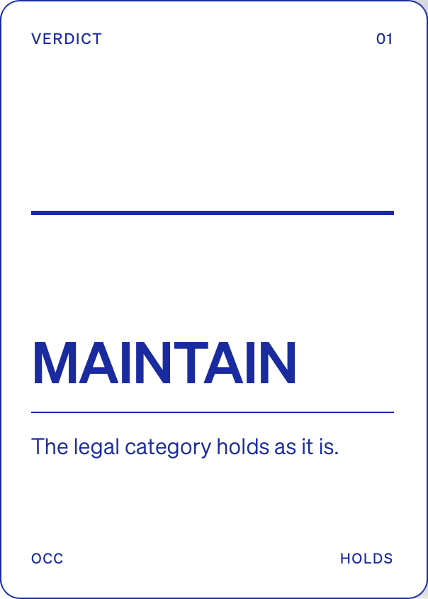 Verdict card: MAINTAIN